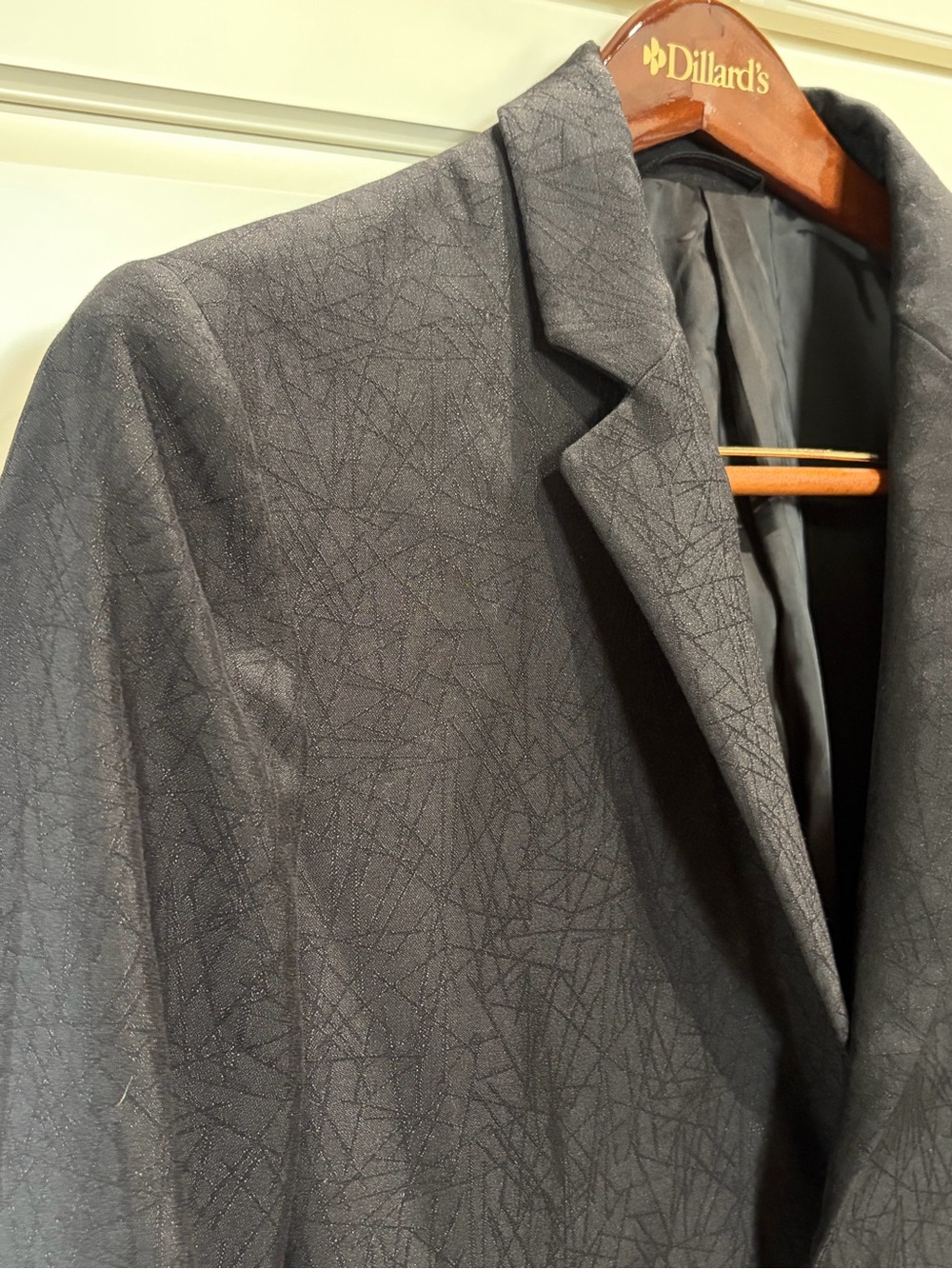 A|X Armani Exchange Men’s Black Shimmer Geometric Stretch Sport Coat Blazer 42